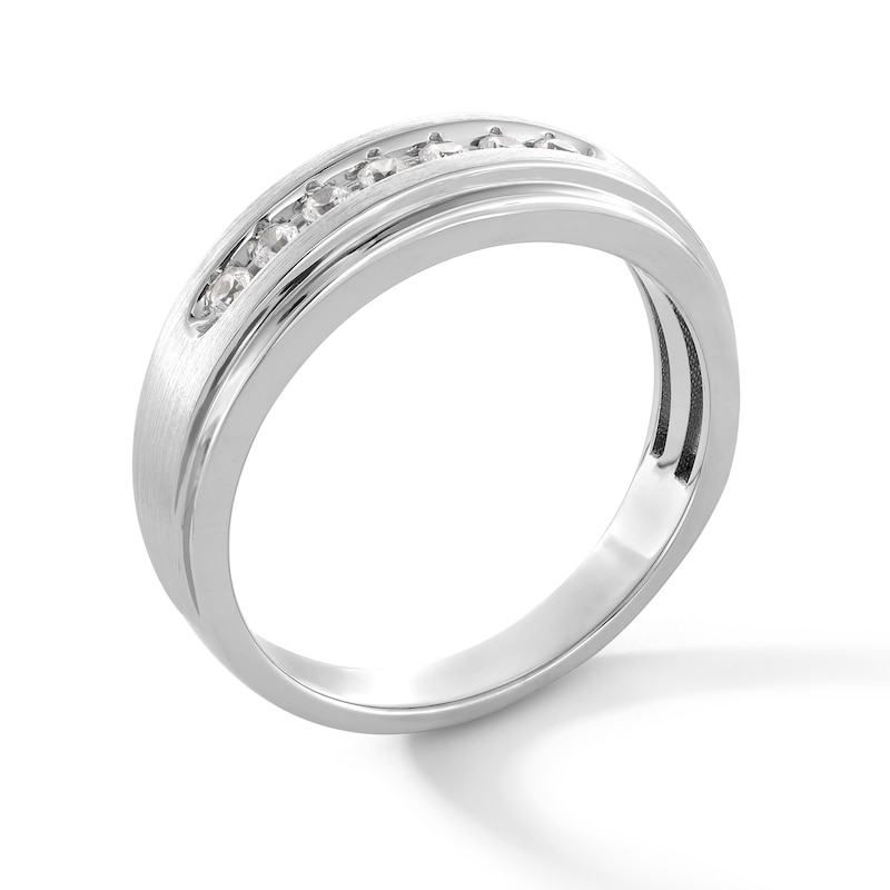 Main Image 2 of 1/4 CT. T.W. Diamond Seven Stone Stepped Edge Band in 10K White Gold