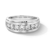 Thumbnail Image 1 of 1 CT. T.W. Diamond Seven Stone Stepped Edge Band in 10K White Gold