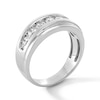 Thumbnail Image 2 of 1 CT. T.W. Diamond Seven Stone Stepped Edge Band in 10K White Gold