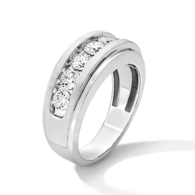 Main Image 2 of 1-1/2 CT. T.W. Diamond Seven Stone Stepped Edge Band in 10K White Gold