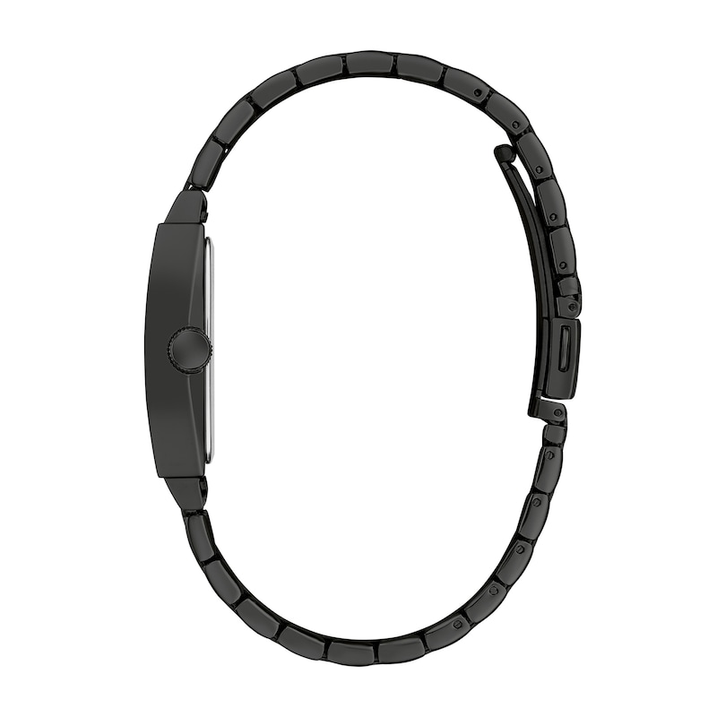 Main Image 2 of Men's Caravelle by Bulova Modern Diamond Accent Black IP Watch with Tonneau Black Dial (Model: 45D111)