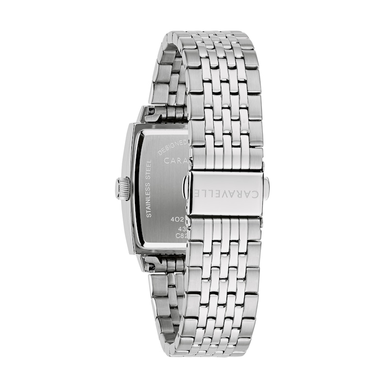 Main Image 3 of Men's Caravelle by Bulova Modern Diamond Accent Watch with Tonneau Navy Blue Dial (Model: 43D108)