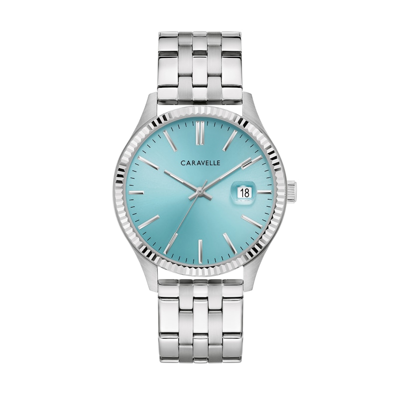 Main Image 1 of Men's Caravelle by Bulova Classic Dress Watch with Light Blue Dial Model: 43B174)