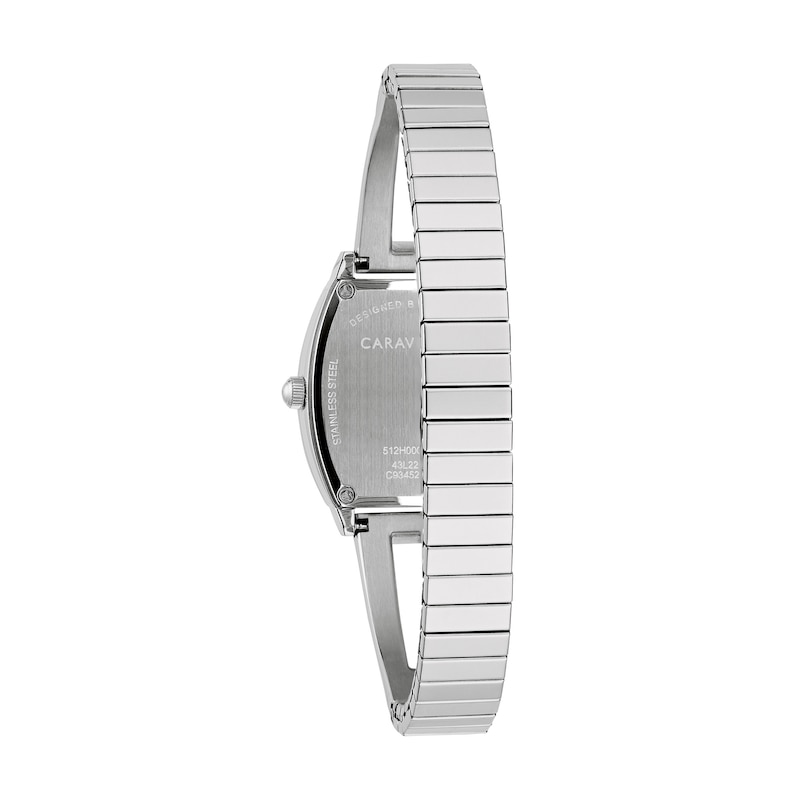 Main Image 3 of Ladies' Caravelle by Bulova Modern Crystal Accent Bangle Watch with Tonneau Light Blue Dial (Model: 43L223)