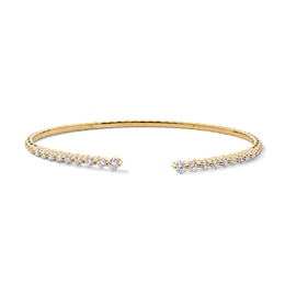1 CT. T.W. Lab-Grown Diamond Graduated Open Flex Bangle in 10K Gold (F/VS2) - 6.0"