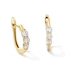 Thumbnail Image 1 of 1/2 CT. T.W. Certified Lab-Grown Diamond Three Stone Hoop Earrings in 10K Gold (F/VS2)