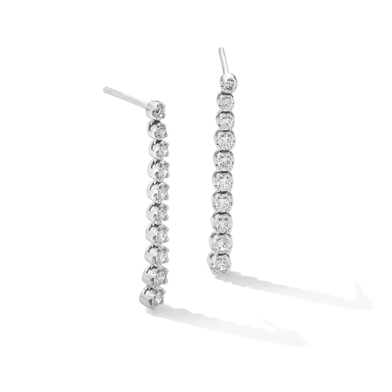 Main Image 1 of 1 CT. T.W. Journey Certified Lab-Grown Diamond Linear Drop Earrings in 10K White Gold (F/VS2)