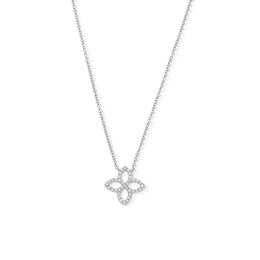 1/5 CT. T.W. Diamond Clover Necklace in 10K White Gold