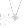 Thumbnail Image 3 of 1/5 CT. T.W. Diamond Clover Necklace in 10K White Gold