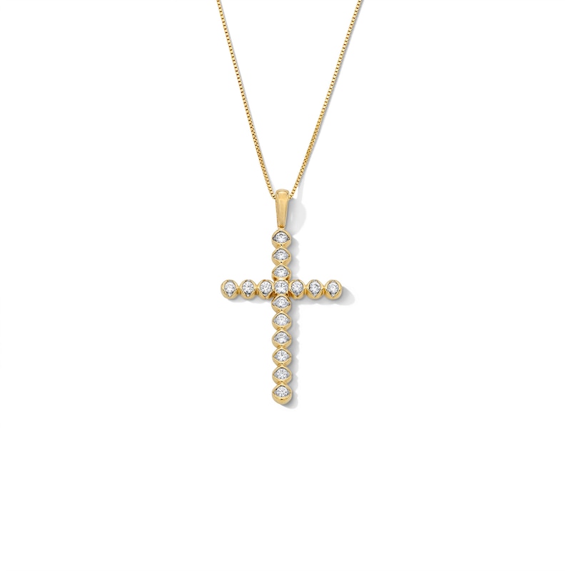 Main Image 1 of 1/2 CT. T.W. Certified Lab-Grown Diamond Cross Pendant in 10K Gold (F/VS2)
