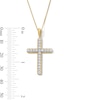 Thumbnail Image 3 of 1/2 CT. T.W. Certified Lab-Grown Diamond Beaded Edge Cross Pendant in 10K Gold (F/VS2)