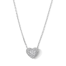 1/4 CT. T.W.  Lab-Grown Multi-Diamond Heart Necklace in 10K White Gold (F/VS2)
