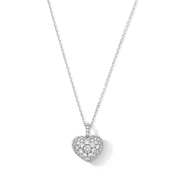 3/4 CT. T.W.  Lab-Grown Multi-Diamond Heart Drop Pendant in 10K White Gold (F/VS2)
