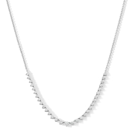 1 CT. T.W. Lab-Grown Diamond Graduated Line Necklace in 10K White Gold (F/VS2)