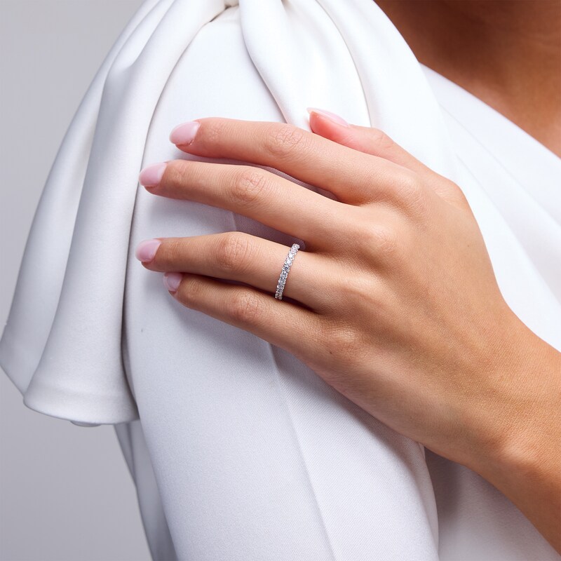 Main Image 2 of 1/2 CT. T.W. Certified Lab-Grown Diamond Band in 14K White Gold (F/VS2)