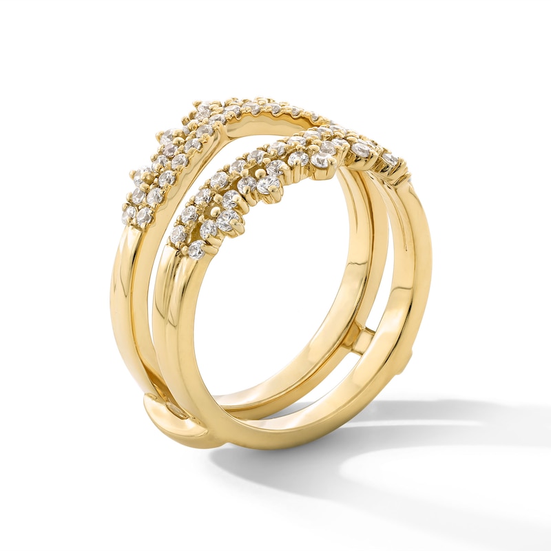 Main Image 2 of 1/2 CT. T.W. Certified Lab-Grown Diamond Double Row Crown Solitaire Enhancer in 14K Gold (F/VS2)