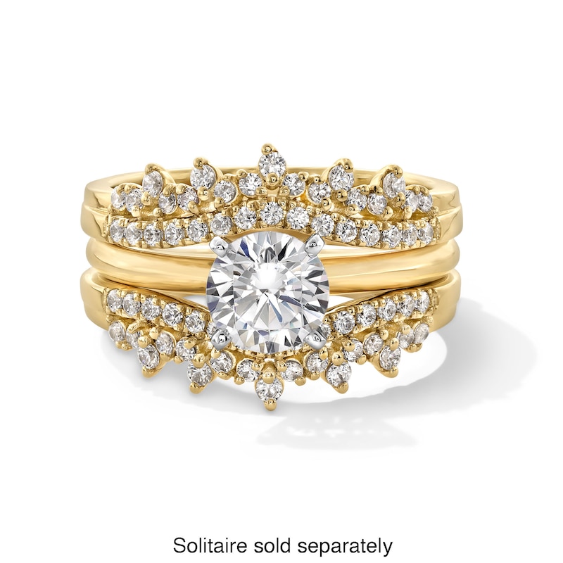 Main Image 3 of 1/2 CT. T.W. Certified Lab-Grown Diamond Double Row Crown Solitaire Enhancer in 14K Gold (F/VS2)