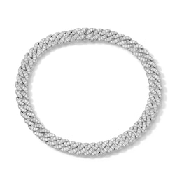 3-1/3 CT. T.W. Lab-Grown Diamond Curb Chain Bracelet in Solid Sterling Silver (F/SI2) - 8.5”
