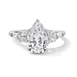 4 CT. T.W. Pear-Shaped Certified Lab-Grown Diamond Collar Engagement Ring in 14K White Gold (F/VS2)