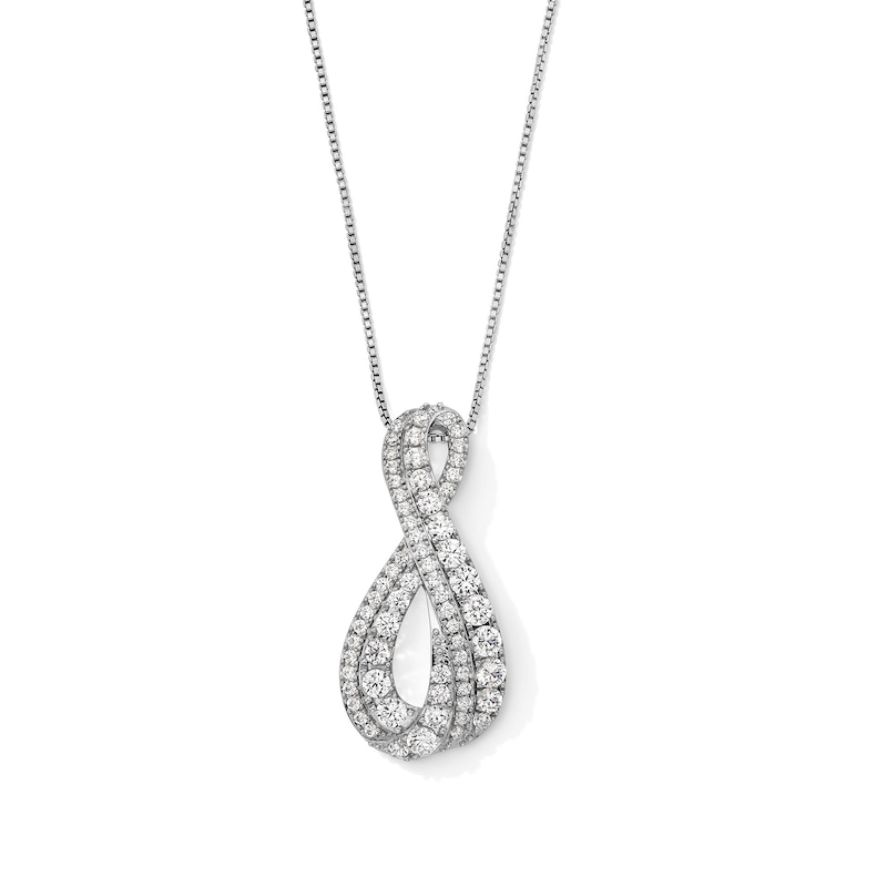 Main Image 1 of 1 CT. T.W. Certified Lab-Grown Diamond Twist Infinity Pendant in 10K White Gold (F/VS2)