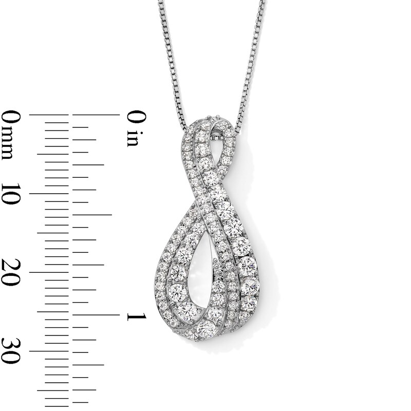 Main Image 2 of 1 CT. T.W. Certified Lab-Grown Diamond Twist Infinity Pendant in 10K White Gold (F/VS2)