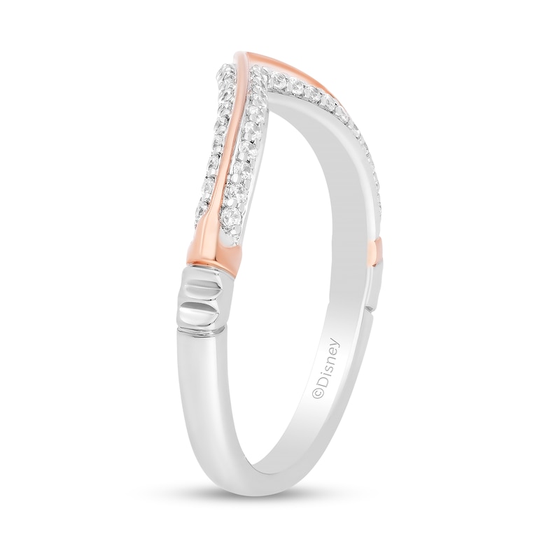 Main Image 2 of Enchanted Disney Aurora 1/5 CT. T.W. Diamond Contour Anniversary Band in 14K Two-Tone Gold