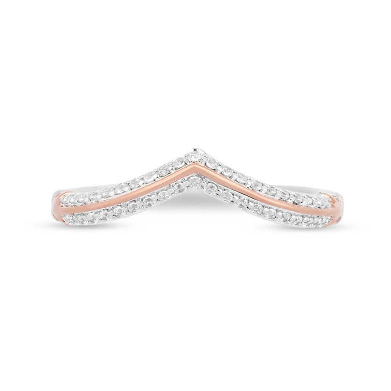 Main Image 4 of Enchanted Disney Aurora 1/5 CT. T.W. Diamond Contour Anniversary Band in 14K Two-Tone Gold