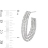 Thumbnail Image 2 of 2 CT. T.W. Certified Lab-Grown Diamond Triple Row Twist J-Hoop Earrings in 10K White Gold (F/VS2)