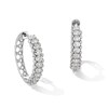 Thumbnail Image 1 of 1 CT. T.W. Certified Lab-Grown Diamond Offset Row Hoop Earrings in 10K White Gold (F/VS2)