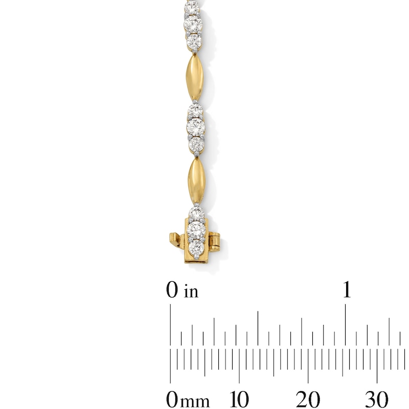 Main Image 2 of 2 CT. T.W. Certified Lab-Grown Diamond Alternating Marquise Link Bracelet in 10K Gold (F/VS2) - 7.25”