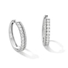 Thumbnail Image 1 of 2 CT. T.W. Certified Lab-Grown Diamond Double Row Hoop Earrings in 10K White Gold (F/VS2)