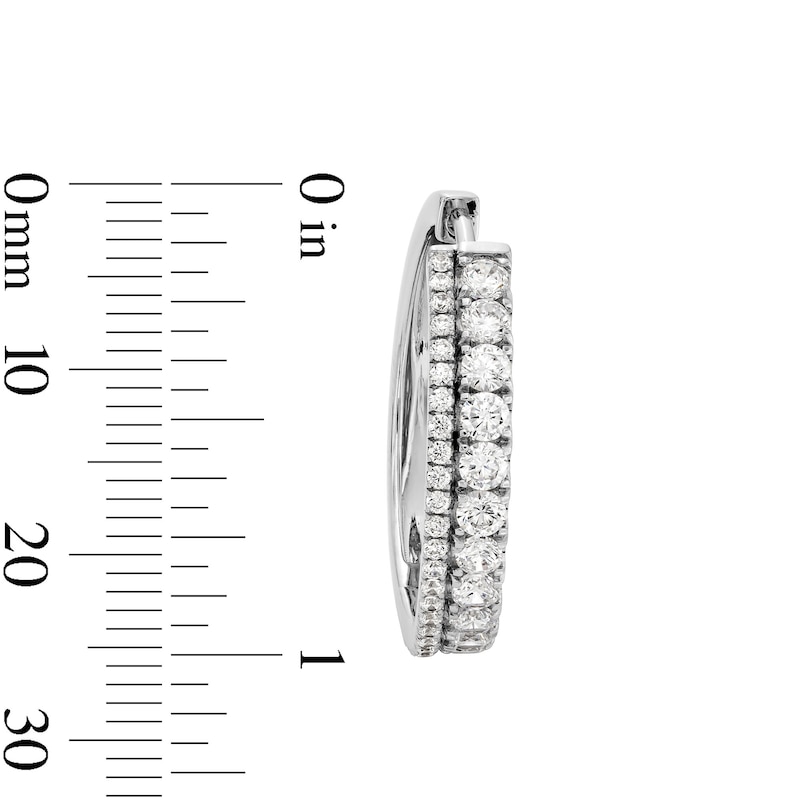 Main Image 2 of 2 CT. T.W. Certified Lab-Grown Diamond Double Row Hoop Earrings in 10K White Gold (F/VS2)