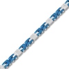 Thumbnail Image 2 of 1/10 CT. T.W. Diamond Link Bracelet in Solid Stainless Steel and Blue Ion Plate - 8.37”