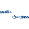Thumbnail Image 3 of 6.0mm Wheat Chain Bracelet in Solid Stainless Steel and Blue Ion Plate - 8.5”