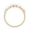 Thumbnail Image 2 of Freshwater Cultured Pearl and White Lab-Created Sapphire Collar Ring in Sterling Silver with 14K Gold Plate - Size 7