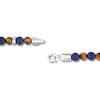 Thumbnail Image 3 of 6.0mm Sodalite and Tiger’s Eye Bead Strand Bracelet in Solid Stainless Steel - 8.5”
