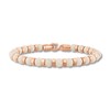Thumbnail Image 1 of 6.0mm Cream Jasper Bead Strand Bracelet in Solid Stainless Steel with Rose Ion Plate - 8.5”