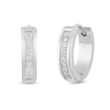 Thumbnail Image 1 of 1/6 CT. T.W. Diamond Huggie Hoop Earrings in Stainless Steel