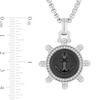 Thumbnail Image 4 of 1/4 CT T.W. Diamond Frame Anchor and Ship’s Wheel Pendant in Stainless Steel and Black Ion Plate - 24”