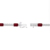 Thumbnail Image 3 of Emerald-Cut Lab-Created Ruby and White Lab-Created Sapphire Station Bracelet in Sterling Silver - 7.25”