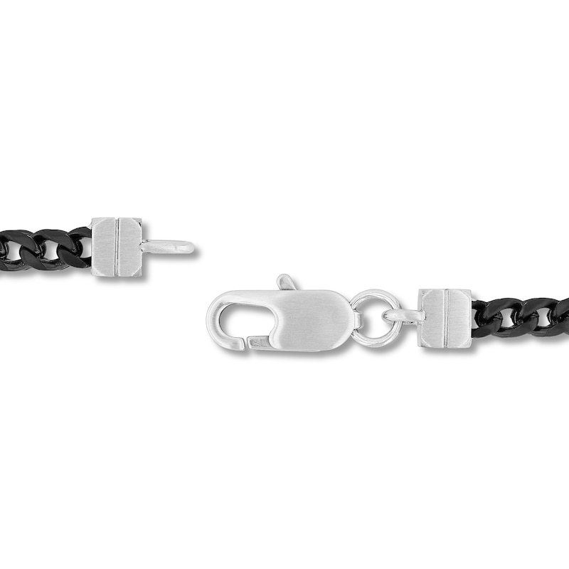 Main Image 3 of 1/5 CT. T.W. Black Diamond Bar Bracelet in Solid Stainless Steel and Black Ion Plate - 8.5"