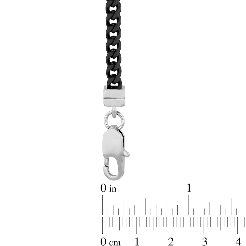 Main Image 4 of 1/5 CT. T.W. Black Diamond Bar Bracelet in Solid Stainless Steel and Black Ion Plate - 8.5"