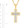 Thumbnail Image 4 of 1/10 CT. T.W. Diamond Cross Pendant in Stainless Steel and Yellow Ion Plate - 24”