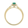 Thumbnail Image 2 of Emerald-Cut Lab-Created Emerald and White Lab-Created Sapphire Frame Ring in Sterling Silver with 14K Gold Plate