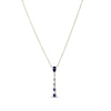Thumbnail Image 1 of Pear-Shaped and Round Blue Lab-Created Sapphire "Y" Necklace in Sterling Silver with 18K Gold Plate