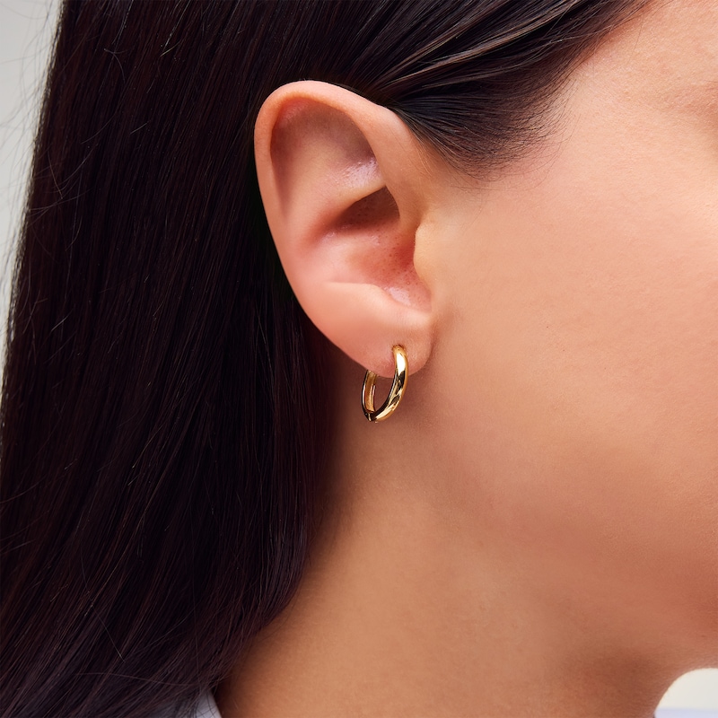 Main Image 2 of 17.6mm Hoop Earrings in Sterling Silver with 18K Gold Plate