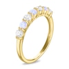 Thumbnail Image 2 of Lab-Created Opal and White Lab-Created Sapphire Alternating Band in Sterling Silver with 14K Gold Plate - Size 7