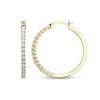 Thumbnail Image 2 of Lab-Created Opal Hoop Earrings in Sterling Silver with 18K Gold Plate