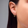 Thumbnail Image 2 of 14.0mm Oval Hoop Earrings in Sterling Silver with 18K Gold Plate