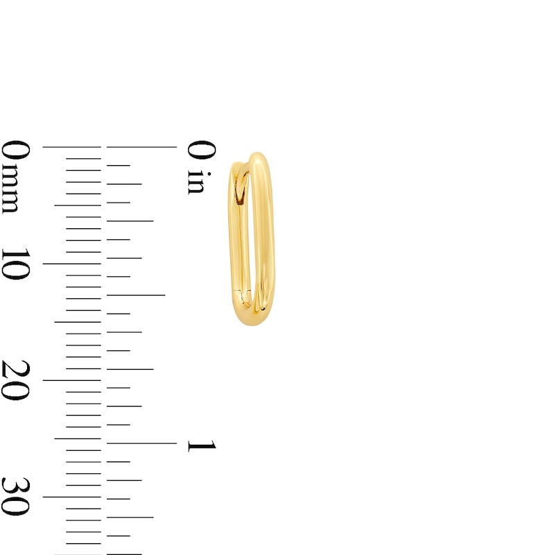 Main Image 3 of 14.0mm Oval Hoop Earrings in Sterling Silver with 18K Gold Plate